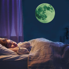 iinuu green ceiling moon sticker brightens rooms with a playful glow.