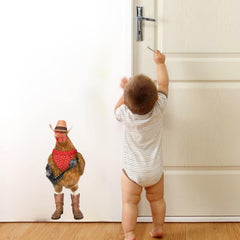 iinuu Cowboy Farm Chicken wall sticker adds playful rustic charm with easy peel-and-stick application.