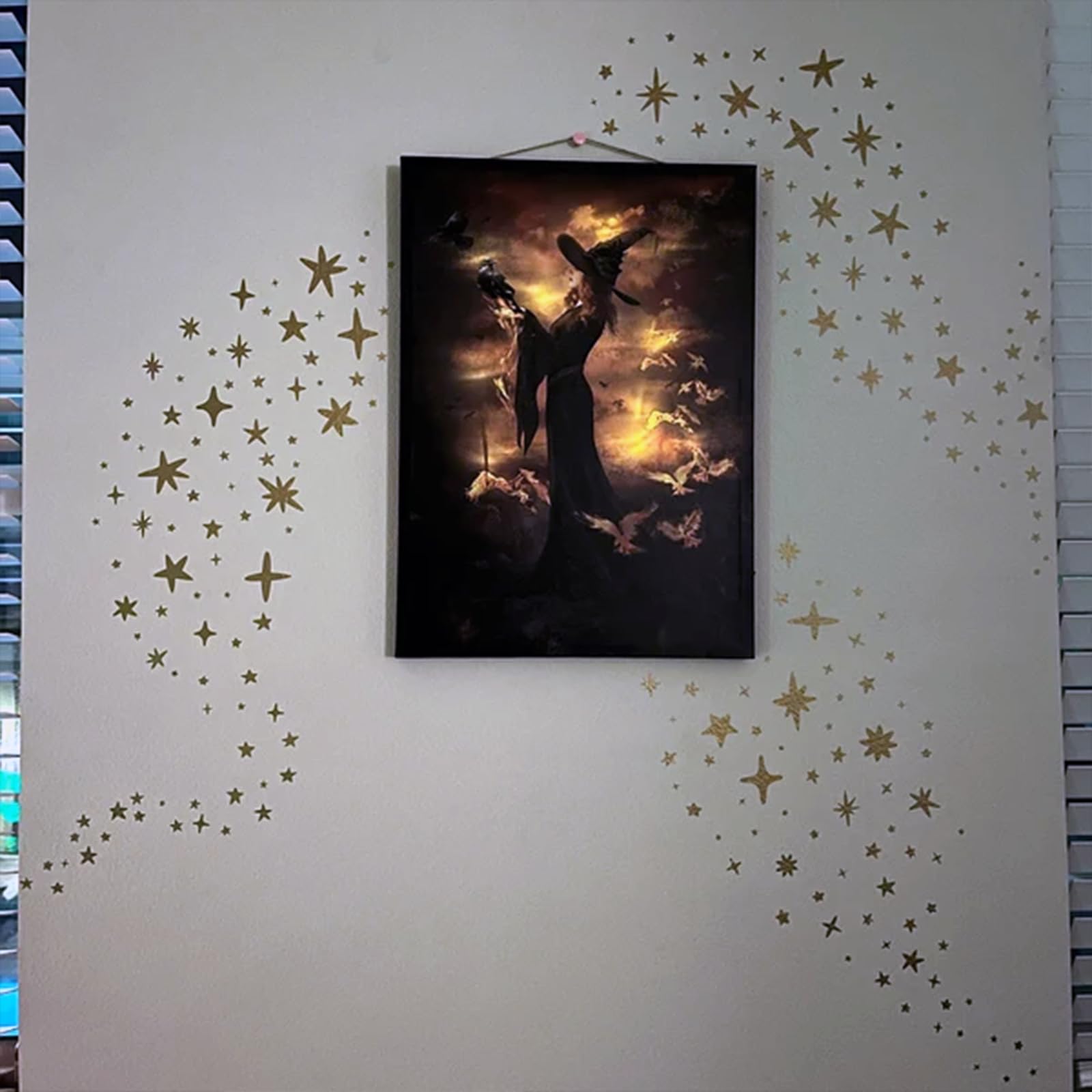 iinuu golden stars Christmas backdrop creates festive ambiance in any room