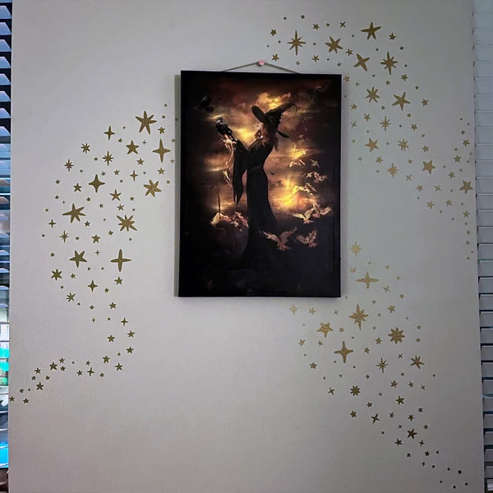 iinuu golden stars Christmas backdrop creates festive ambiance in any room