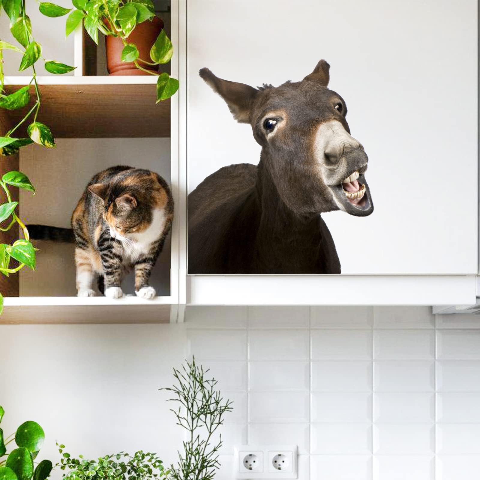 iinuu Laughing Donkey wall decal in a kid's room sparks creative decorating.