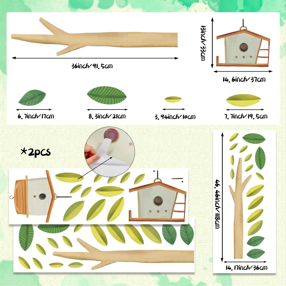 iinuu leaves stickers 3-9-8-3-inch pieces enable flexible placement.