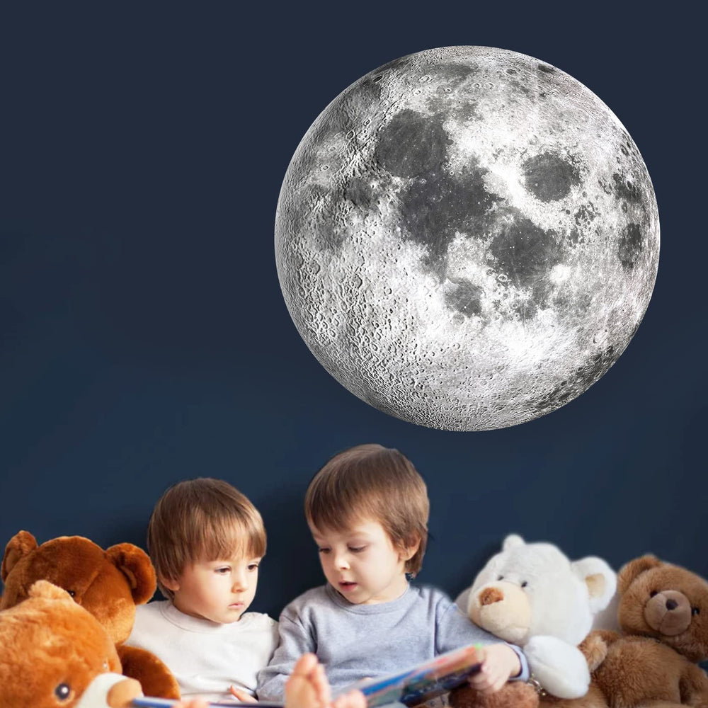 iinuu full moon wall decal creates a calming celestial focal point in the bedroom