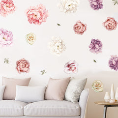 iinuu nursery wall decals with peonies add gentle, soothing visuals