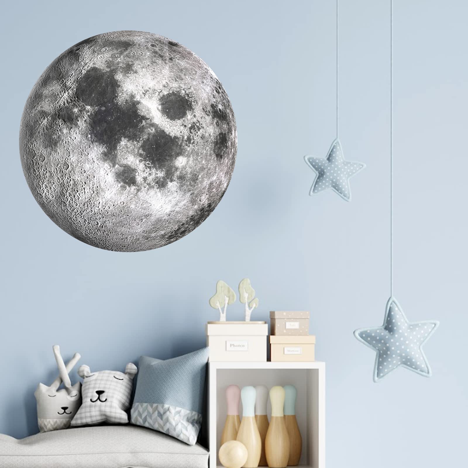 iinuu nursery moon wall sticker provides a soft moonlit backdrop