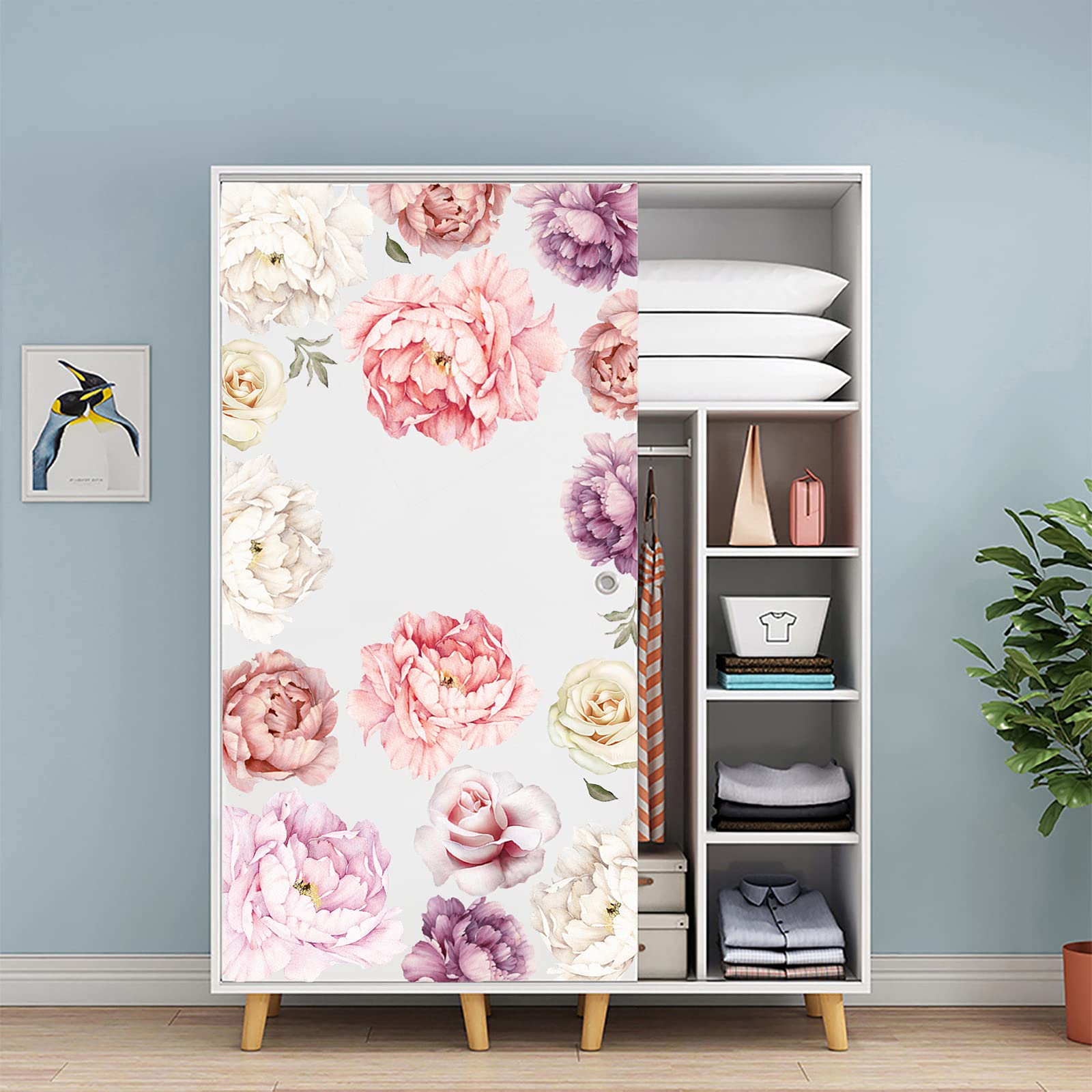 iinuu peony wall stickers ideal for bedroom decor and easy repositioning