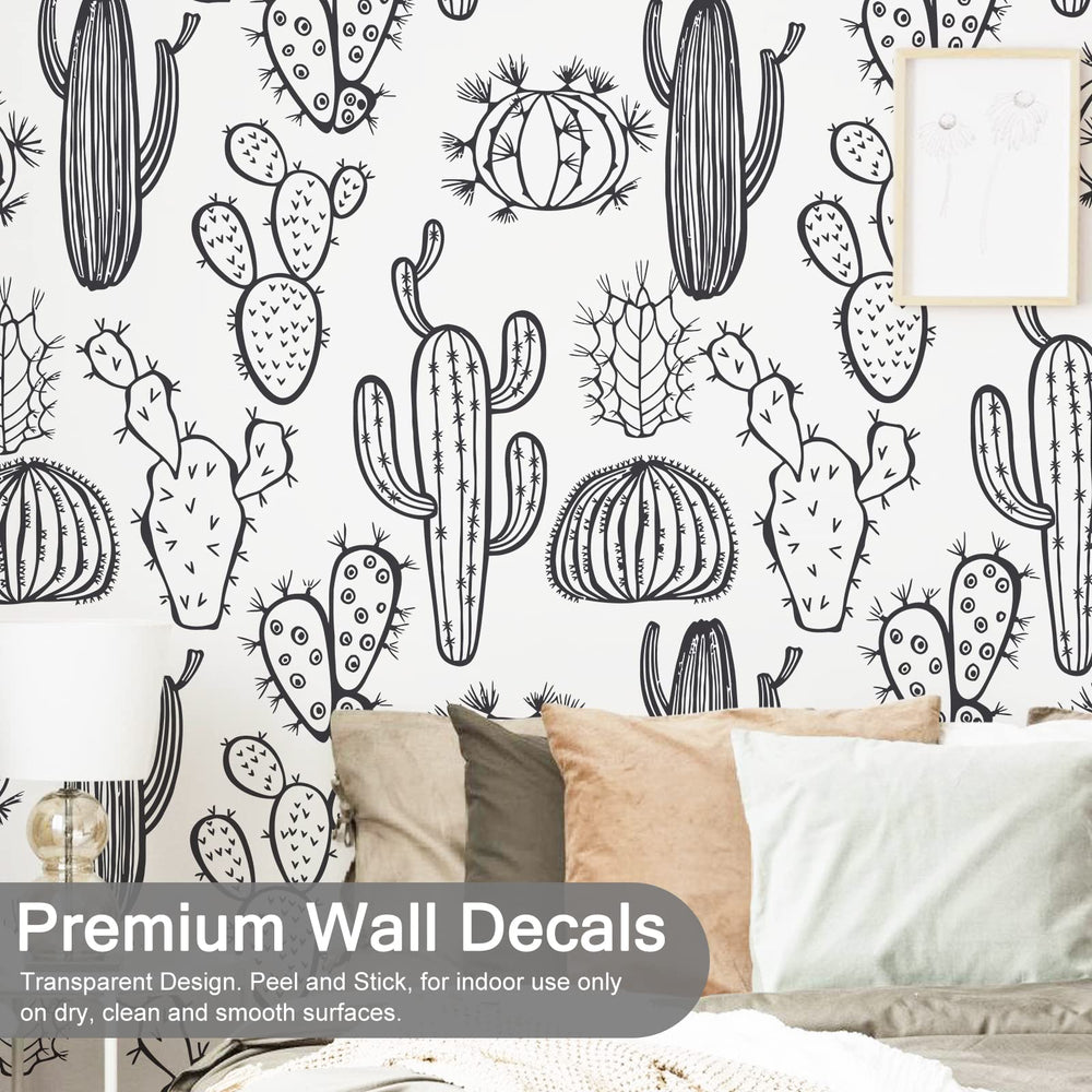 iinuu self-adhesive cactus wall decal easy to apply without wall damage.