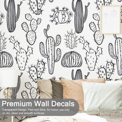 iinuu self-adhesive cactus wall decal easy to apply without wall damage.