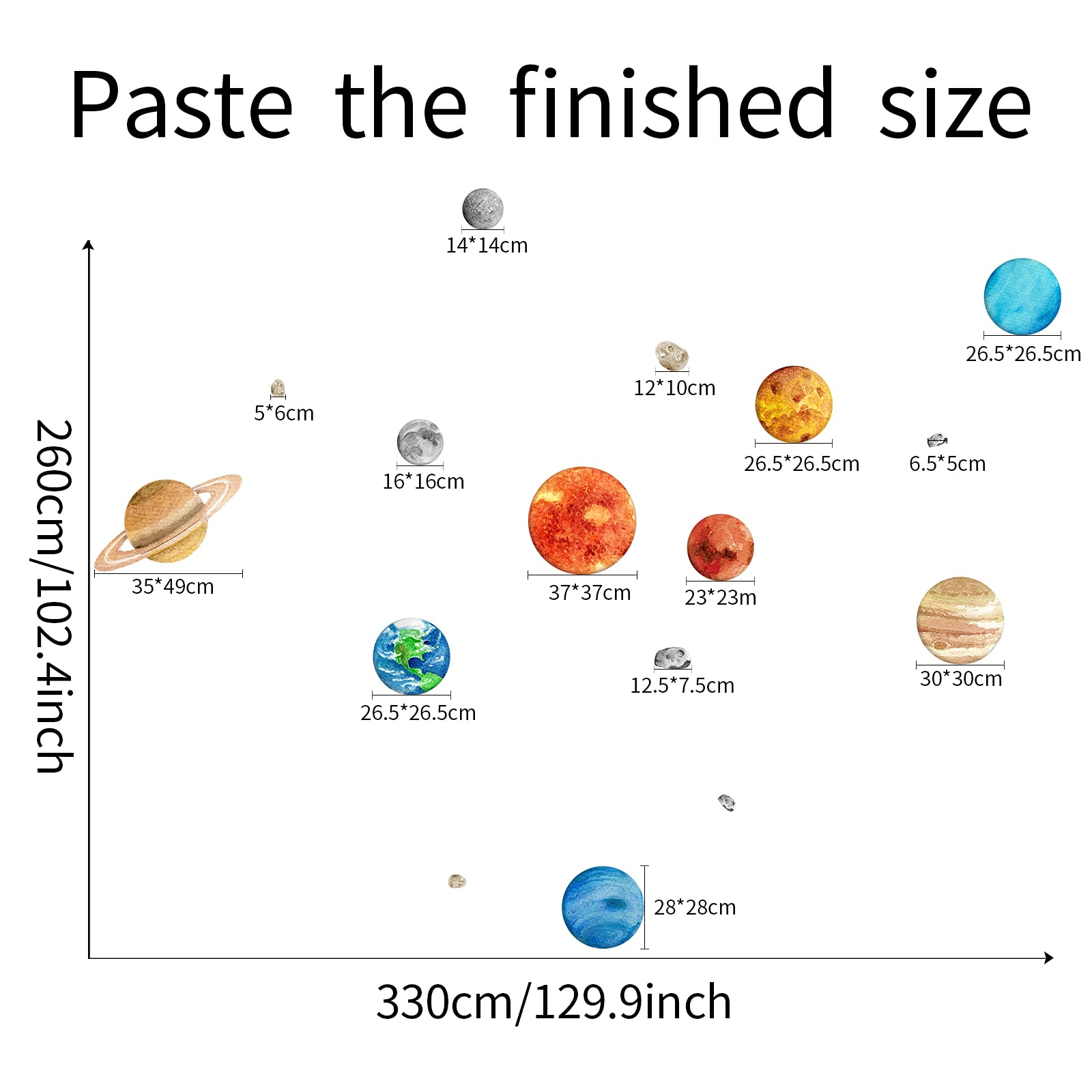 iinuu Solar System Saturn wall sticker delivers playful detail for nurseries.