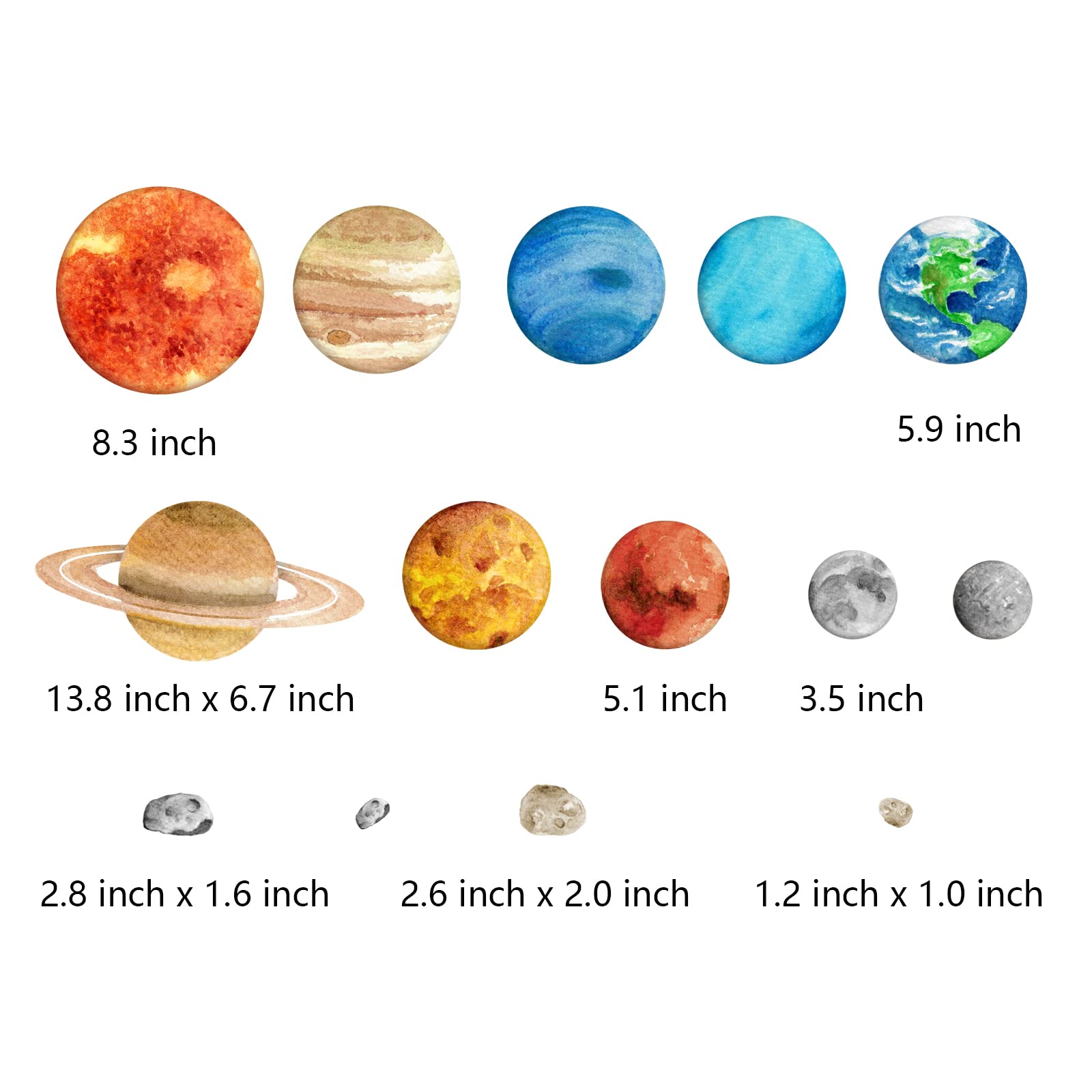 iinuu solar system wall sticker Sun radiates energy in any kid-friendly space or classroom.