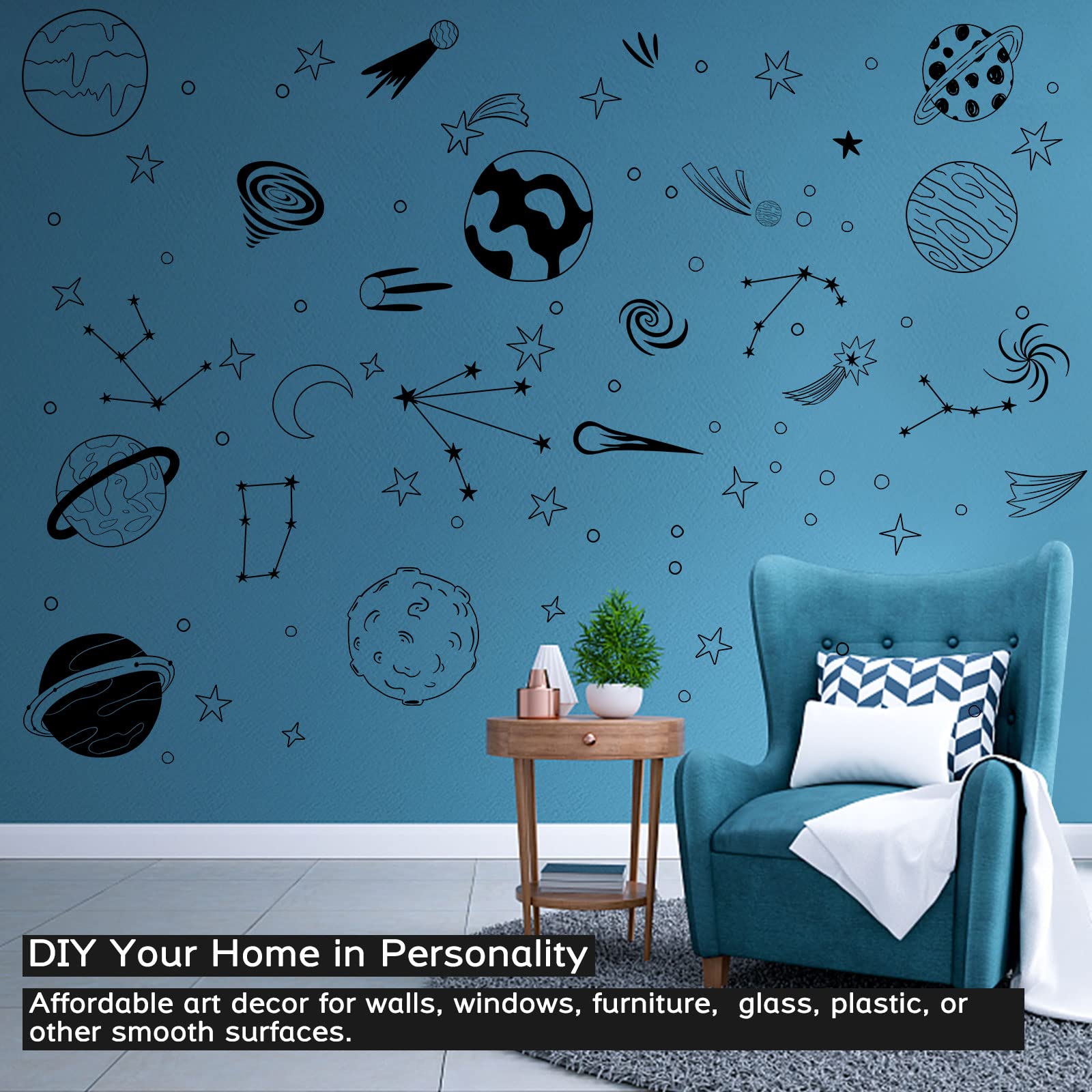 iinuu space decals meteors-02 add movement to kids' room decor