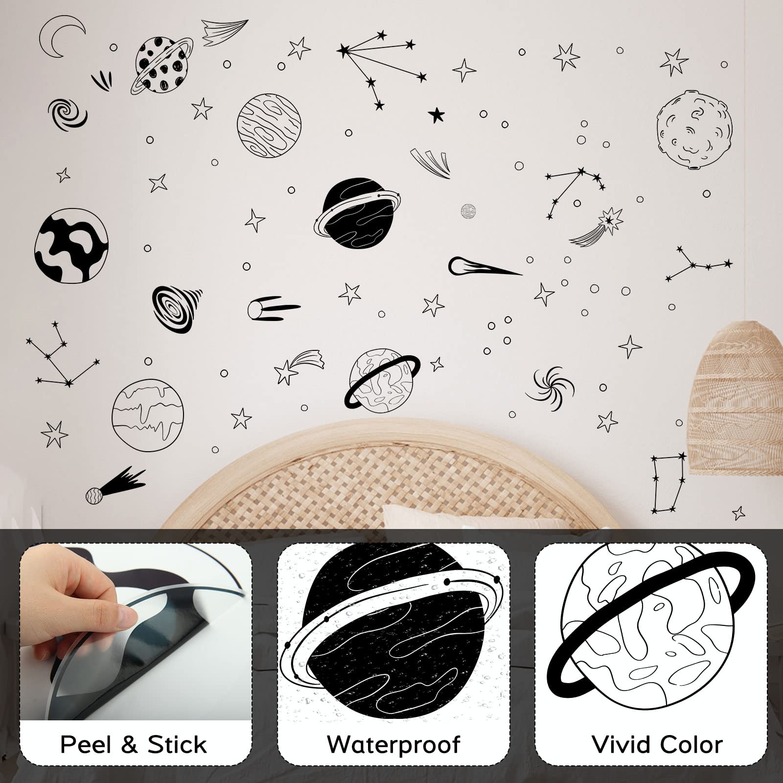 iinuu space planets wall decal planet-3 brightens kids room wall