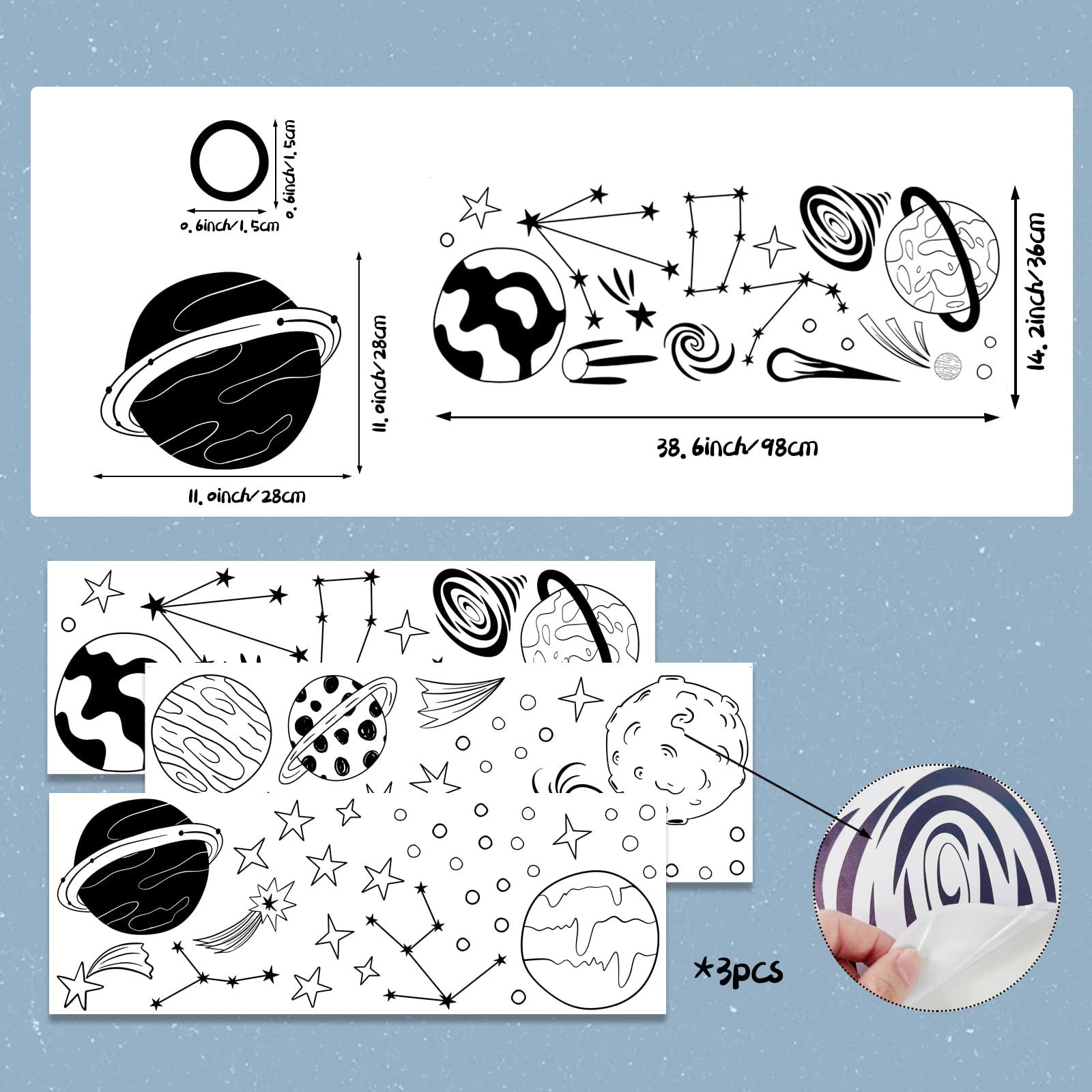 iinuu space decals star-01 stars twinkle to brighten a nursery