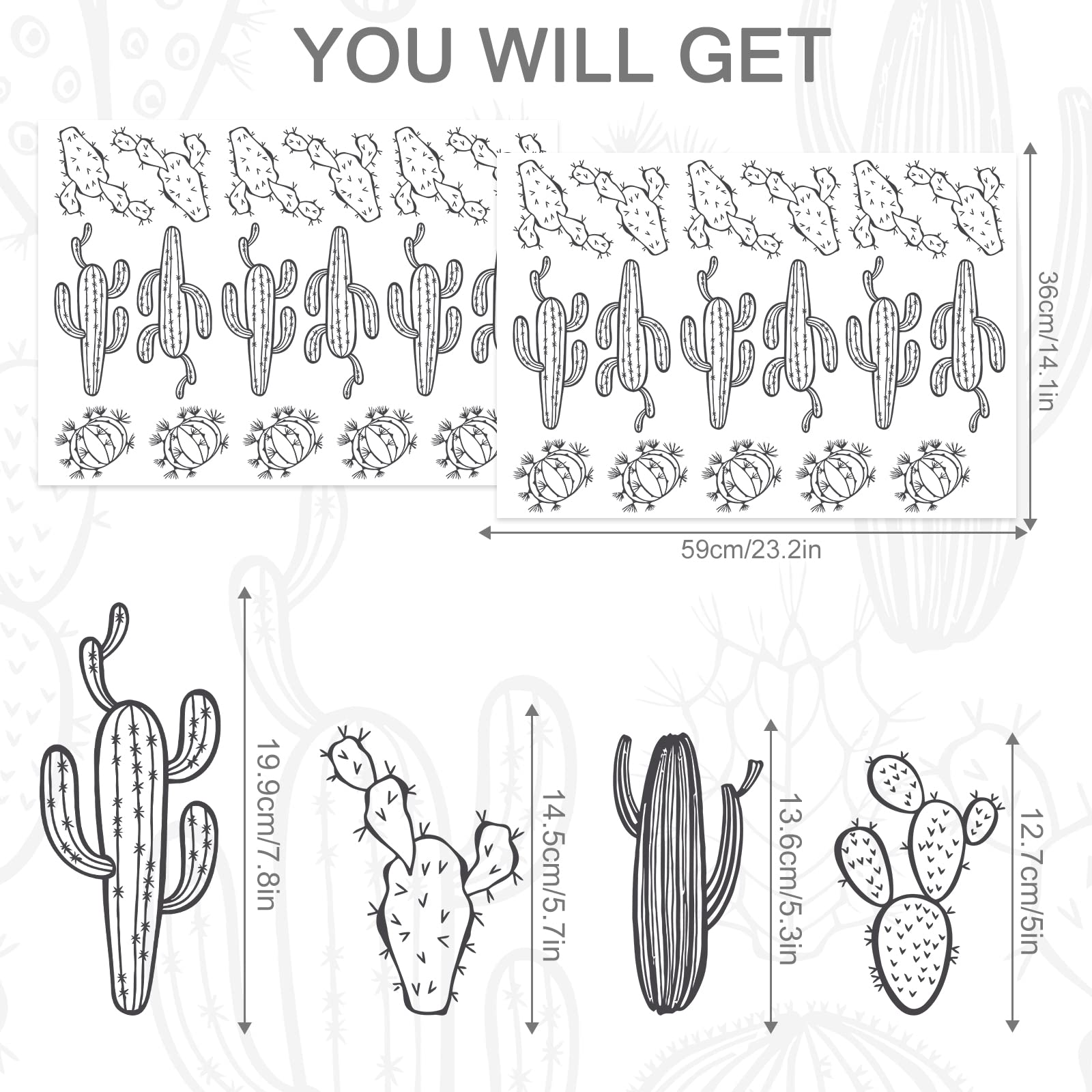 iinuu waterproof cactus stickers withstand daily use in kitchens and baths.