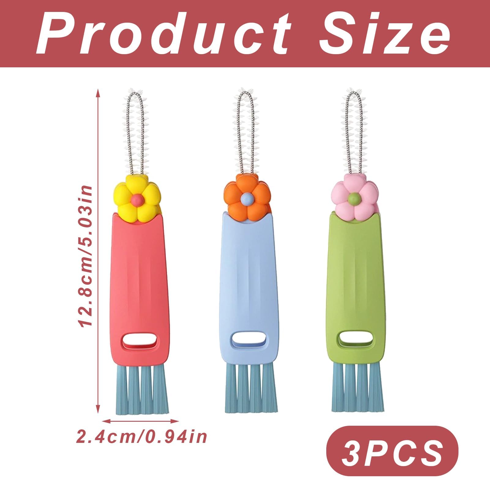 IJPDDRXYN bottle-cleaning brush with gap tip reaches narrow grooves for thorough scrubbing.