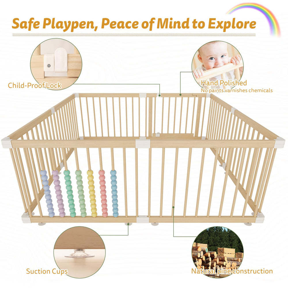 IKALIFE playpen with locking gate for secure access