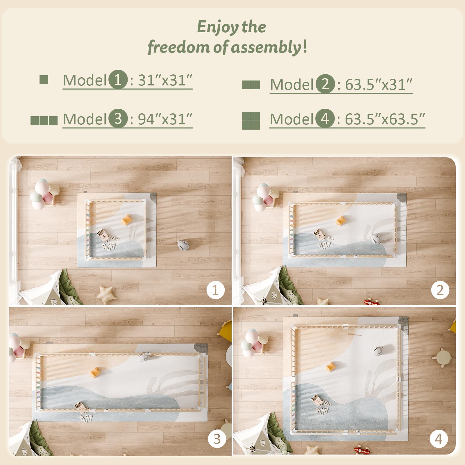 IKALIFE playpen folded for easy storage and retrieval