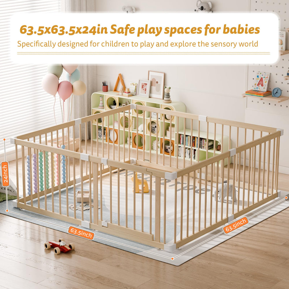 IKALIFE playpen in room setup illustrating 360° visibility