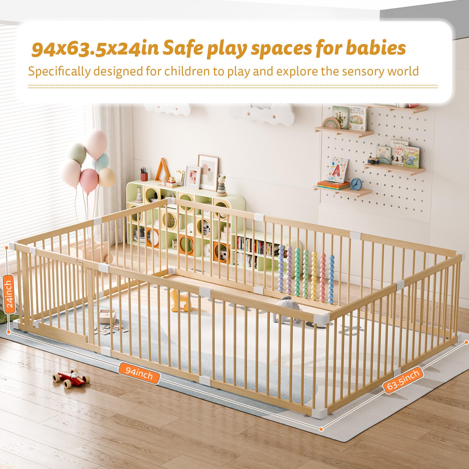IKALIFE playpen 360-degree monitoring view for parent supervision.
