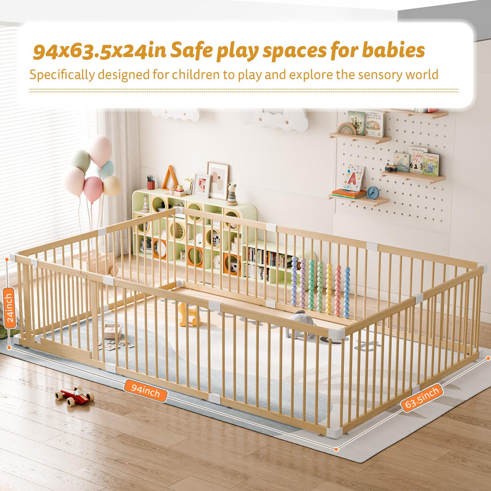 IKALIFE playpen 360-degree monitoring view for parent supervision.