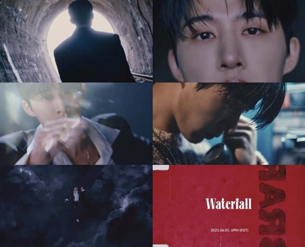 iKON B.I Waterfall Seaside sticker sheet for merch accents.