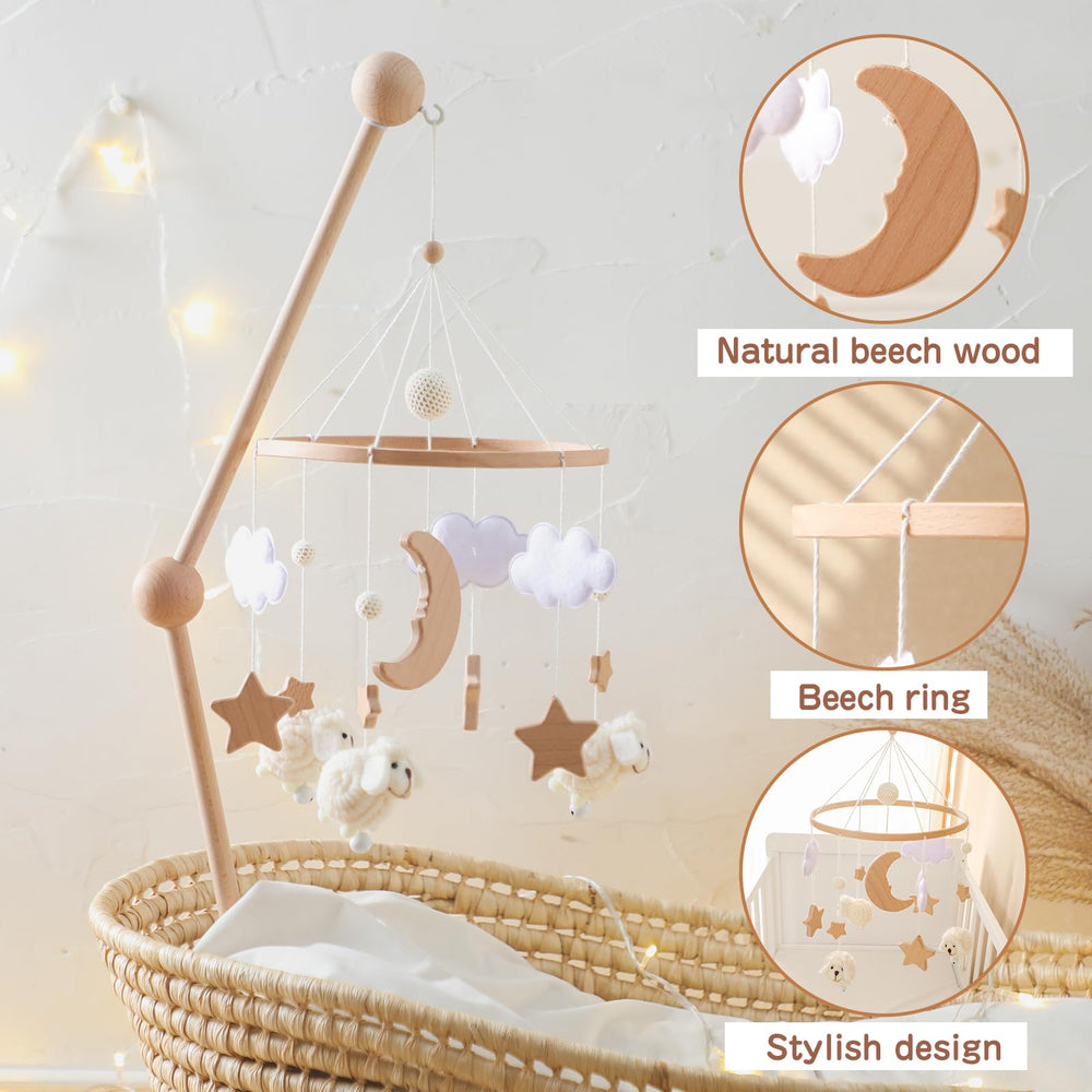 Ikubigu gift-ready beige baby mobile suits baby showers