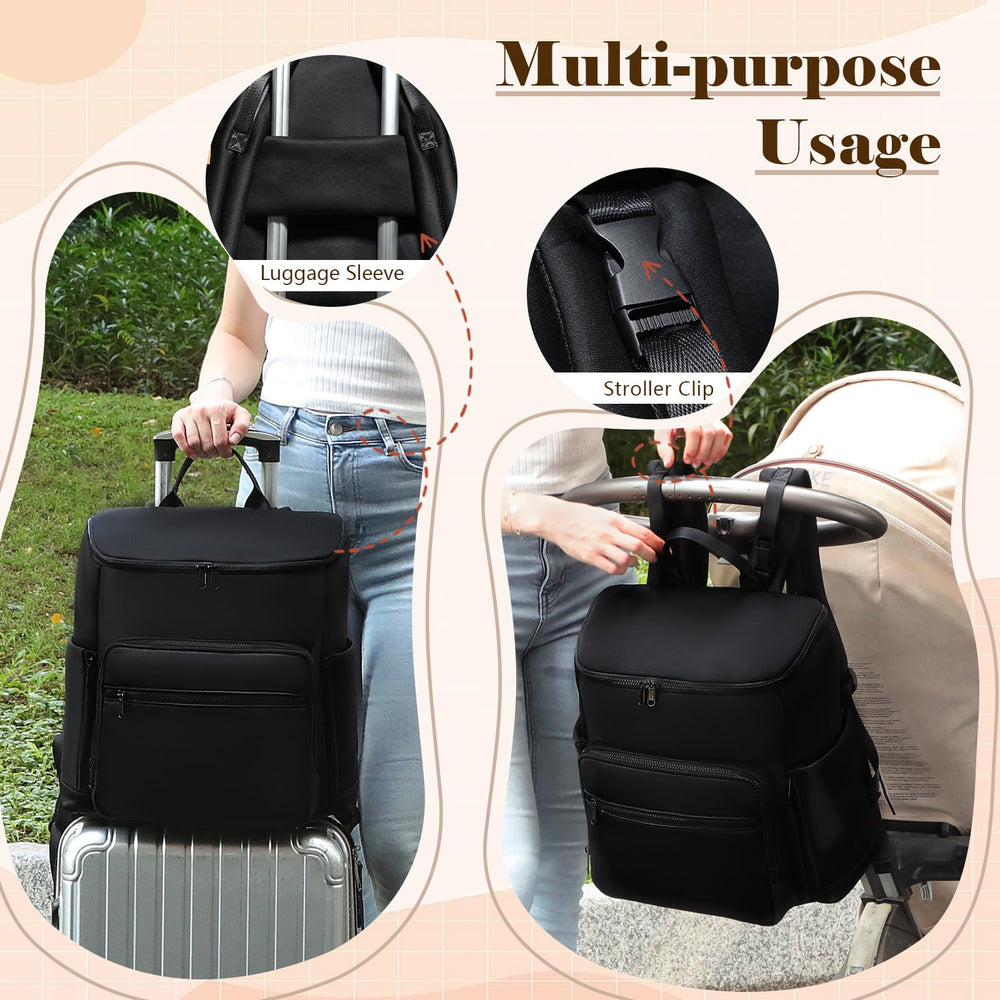 ILCOLPO diaper bag backpack changing pad included, ready for quick diaper changes.