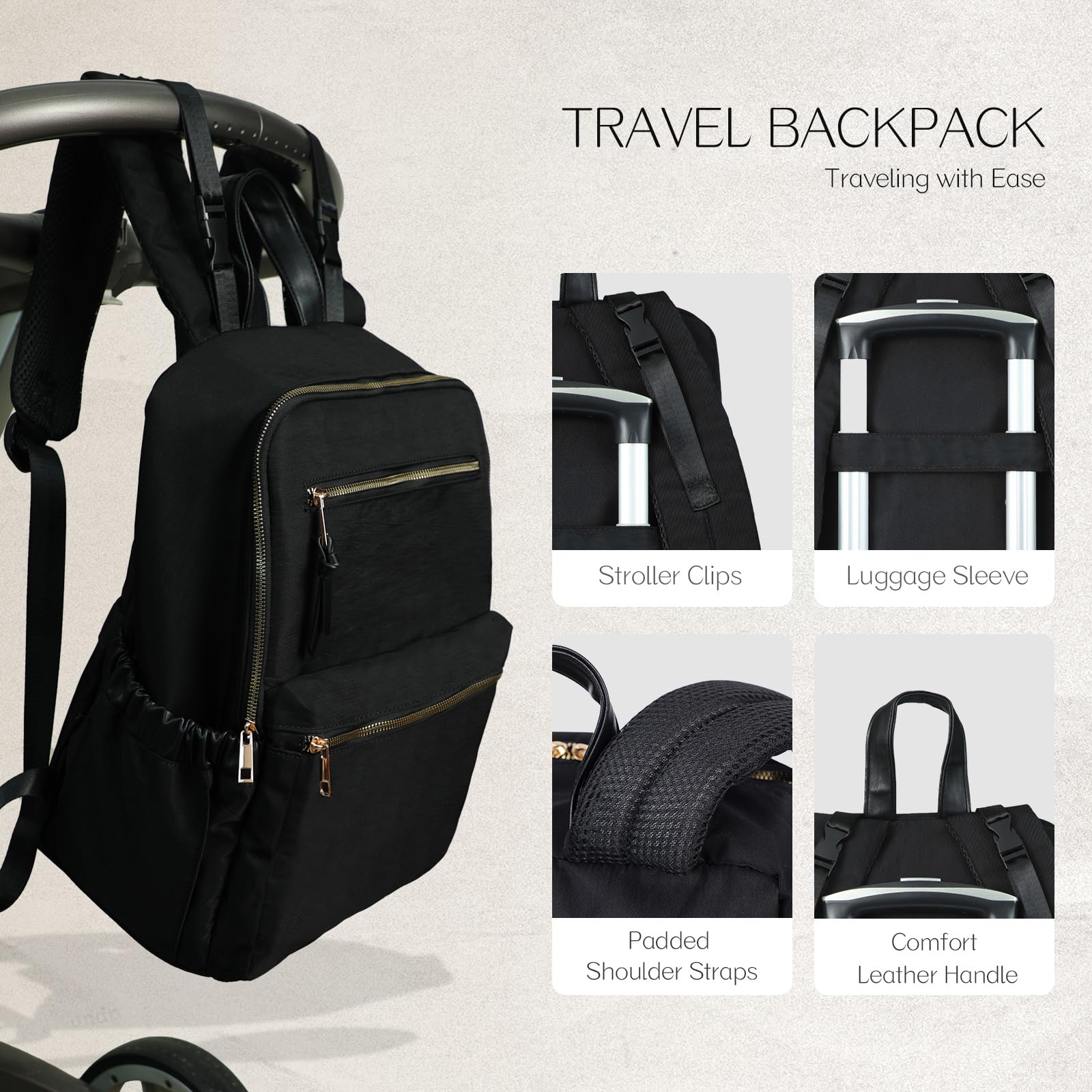 ILCOLPO diaper bag backpack insulated pockets keeping bottles warm or cool