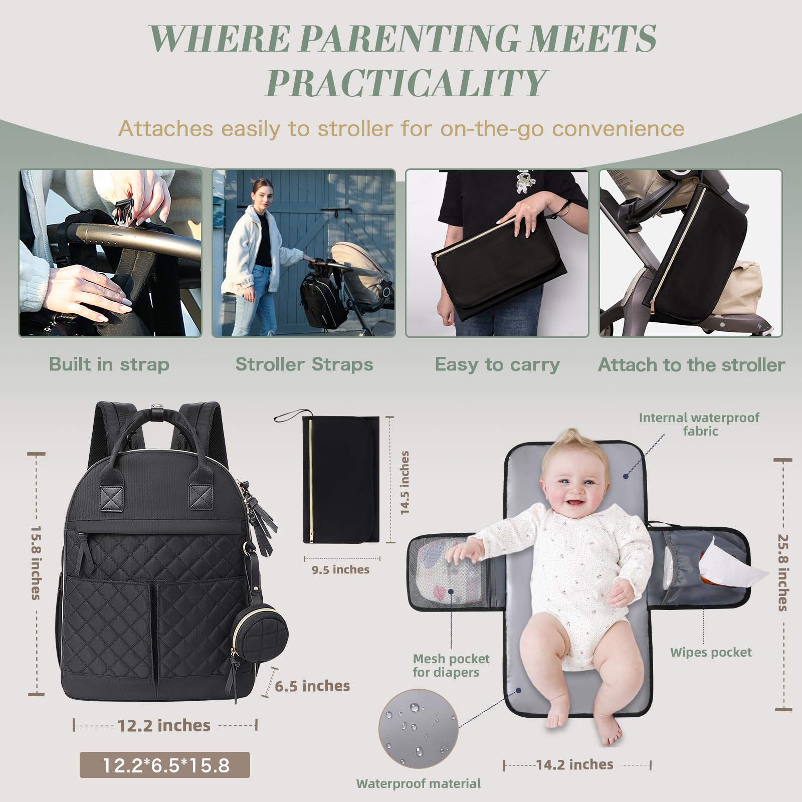 ILCOLPO changing pad included enables easy diaper changes anywhere
