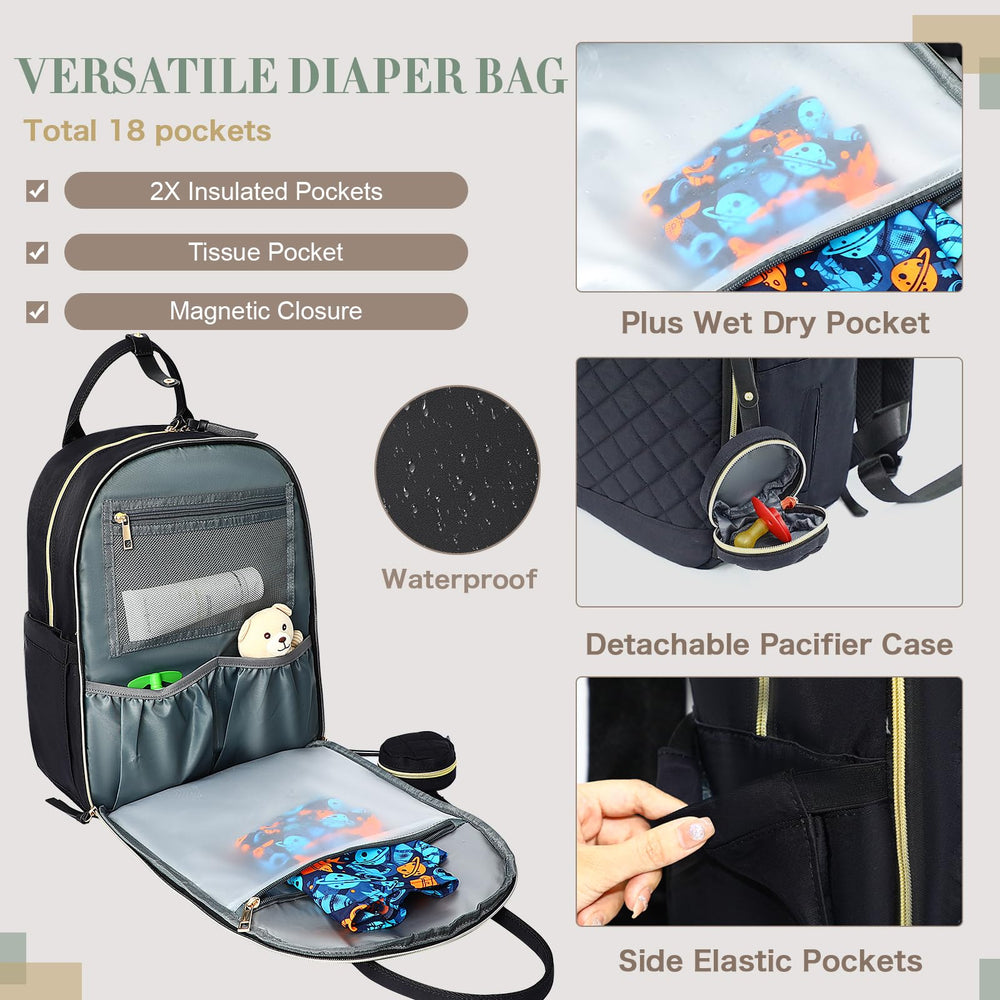 ILCOLPO backpack attached to stroller demonstrates hands-free convenience during walks
