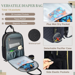 ILCOLPO backpack attached to stroller demonstrates hands-free convenience during walks