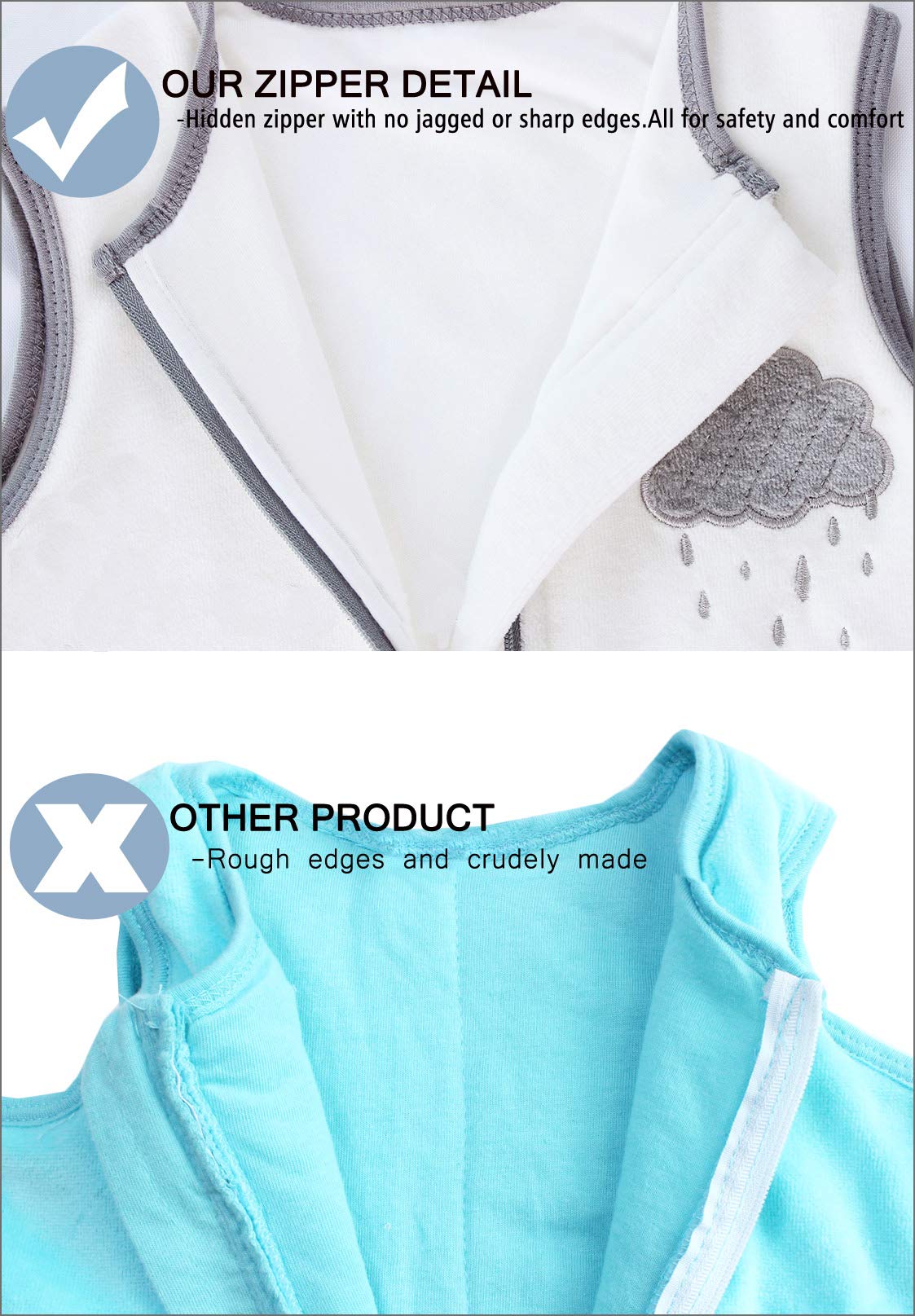 ililmmoe white cloud design supports easy swaddle transition