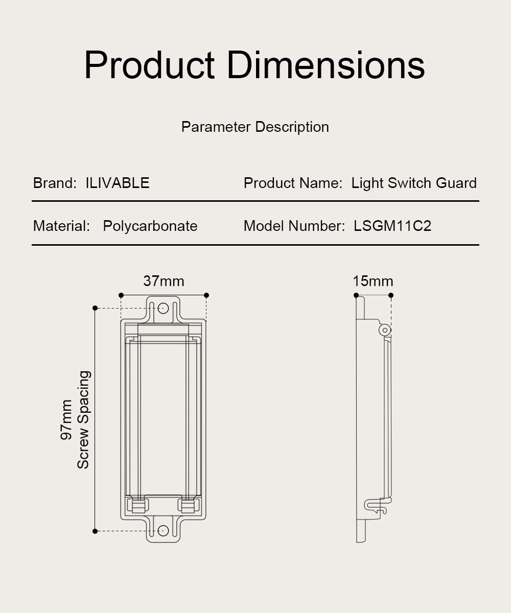 ILIVABLE double buckle design securing a rocker switch for reliable control