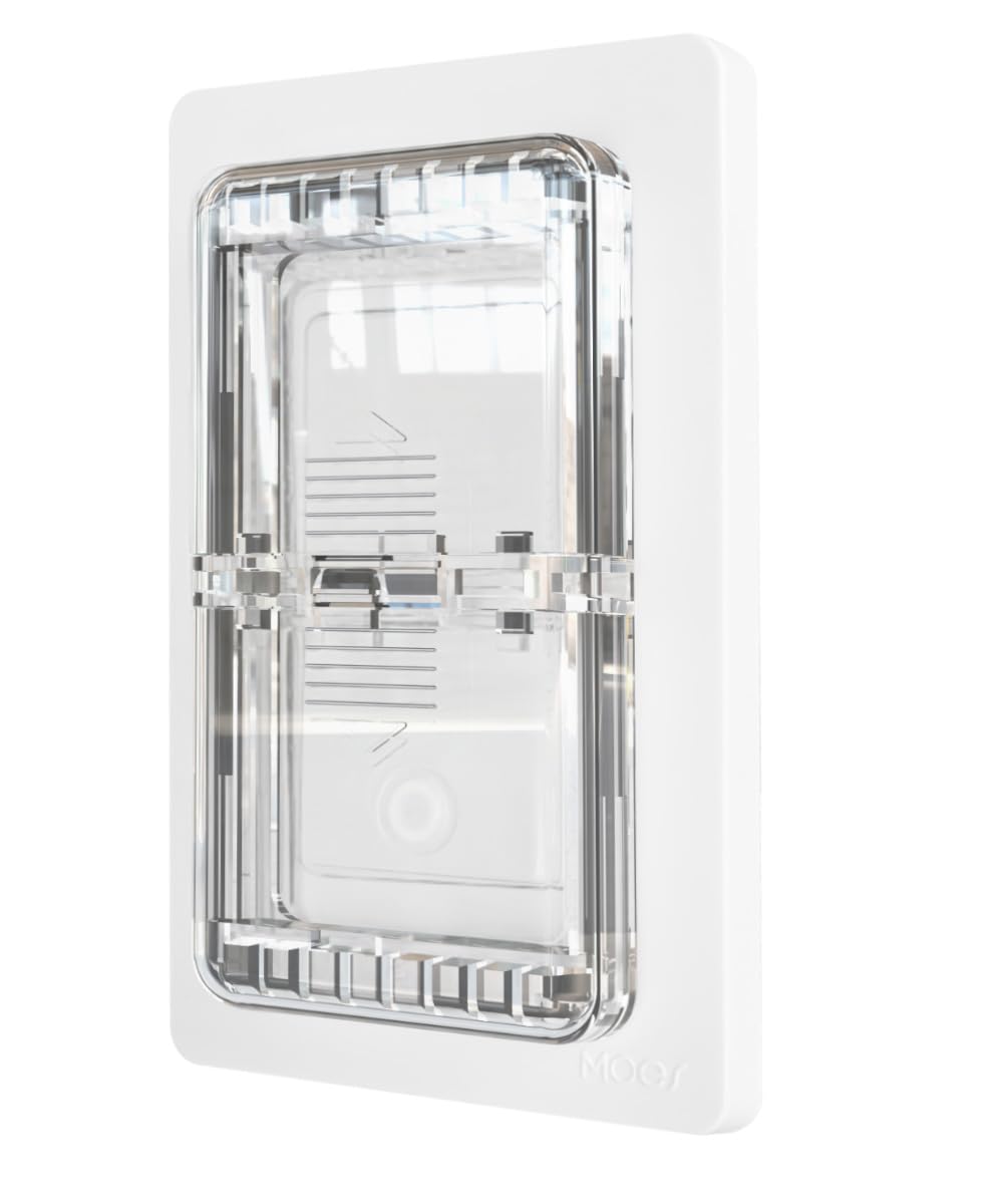 ILIVABLE light switch guard for screwless wall plate, clear cover prevents accidental switching.