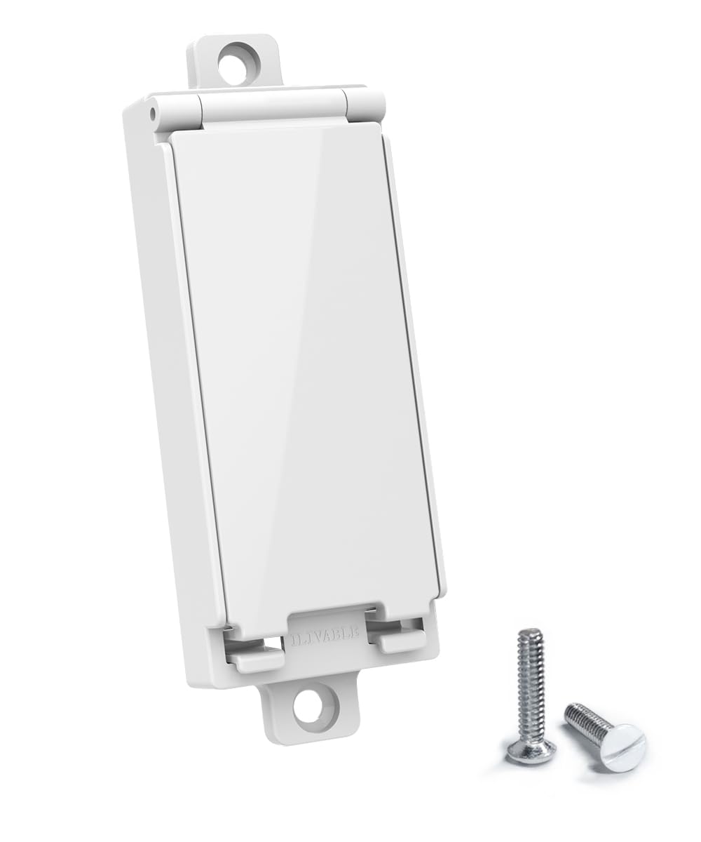 ILIVABLE Rocker Switch Guard on white plate showing protective cover and benefit of preventing accidental activation