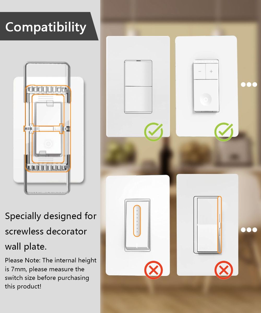 ILIVABLE screwless wall plate guard close-up showing slim profile