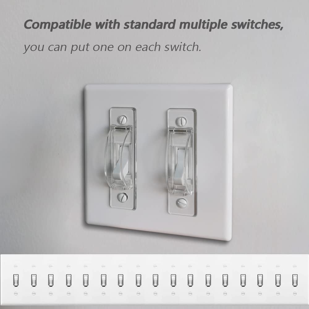 ILIVABLE guard compatible with standard toggle switches and a discreet cover.