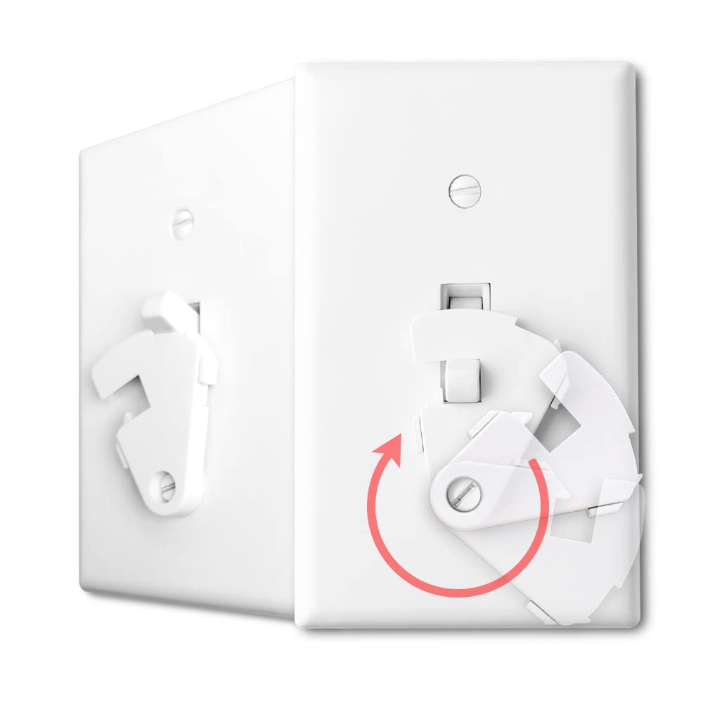 ILIVABLE toggle light switch guard, white, keeps lights from being accidentally switched.
