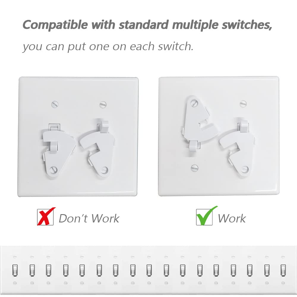 ILIVABLE universal compatibility with white switch plates and standard toggles.