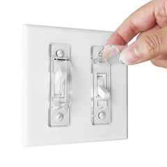 ILIVABLE wall switch guard in clear shield protects lights from accidental turning on.