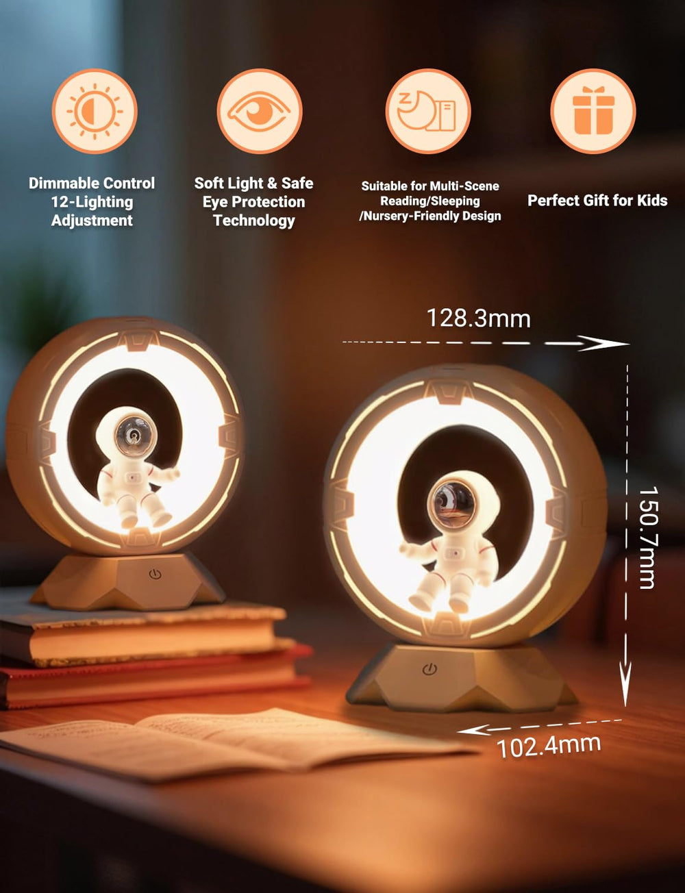 ILLUMYN Rechargeable Night Light with 1200mAh battery for cordless use.
