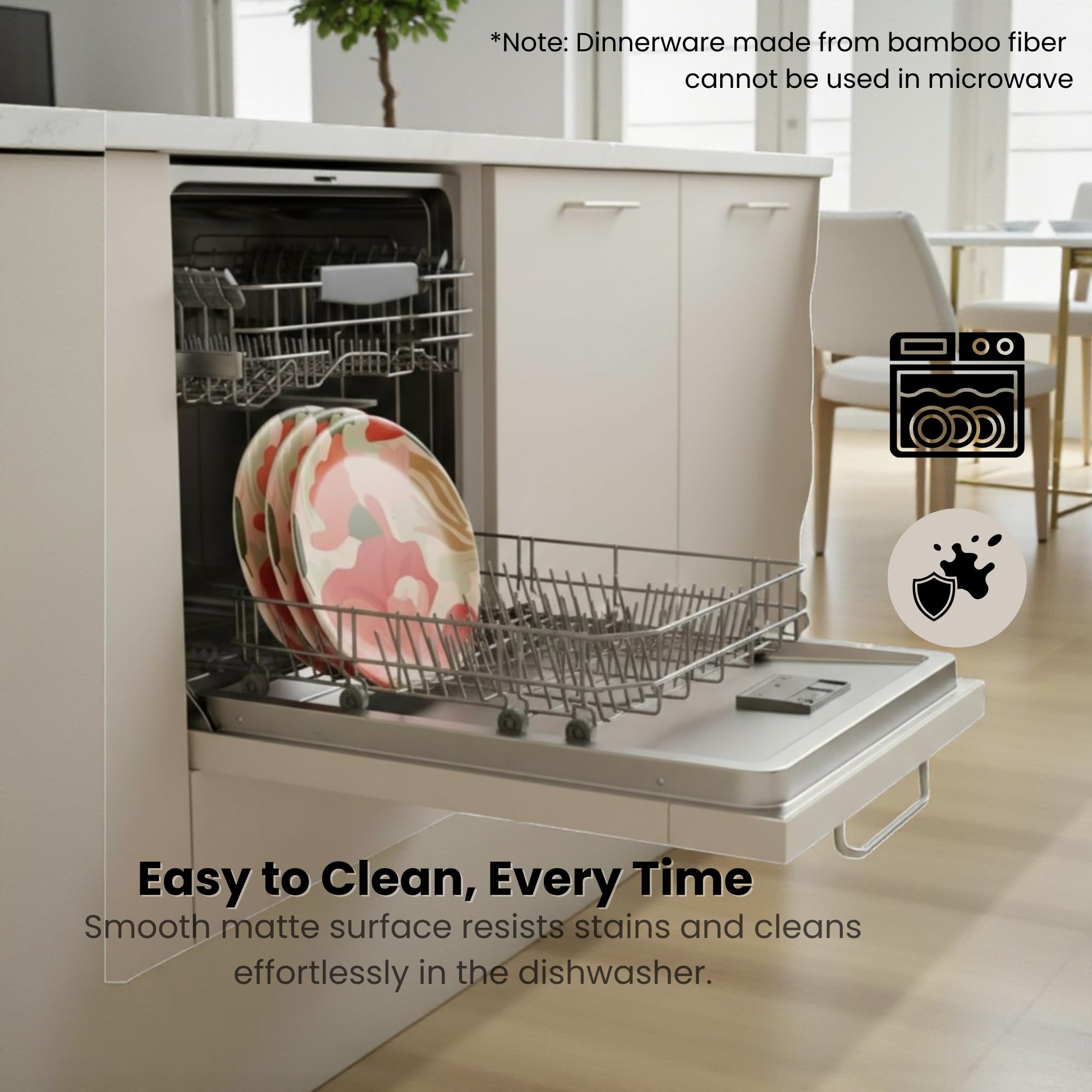 ilohaus bamboo plates for kids dishwasher-safe design for quick cleanup