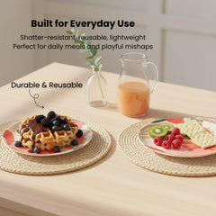 ilohaus bamboo plates for kids durable and unbreakable for toddler meals
