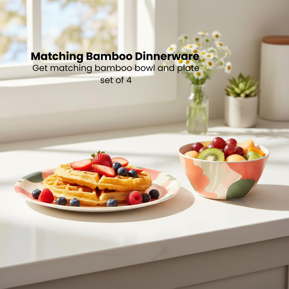 ilohaus bamboo plates for kids easy-clean matte surface resists stains
