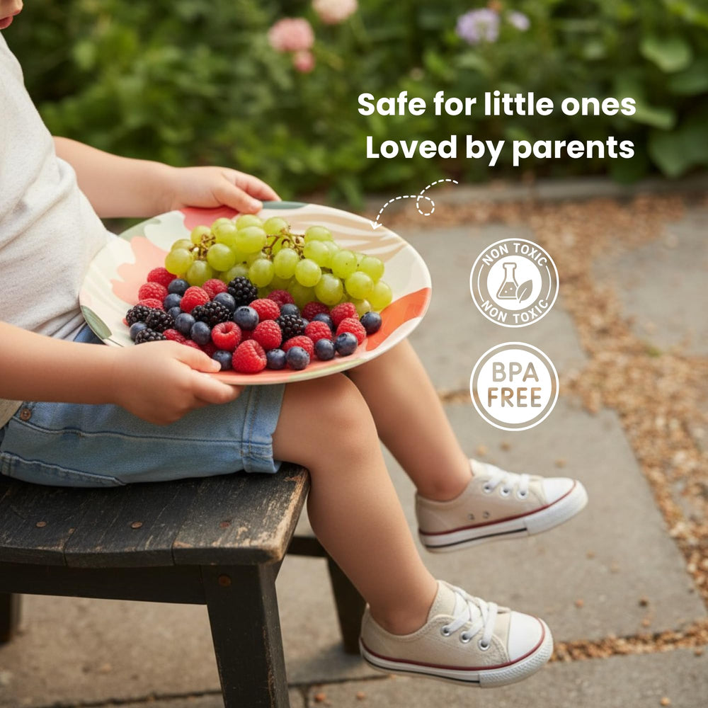 ilohaus bamboo plates for kids natural bamboo tone complements modern kitchens