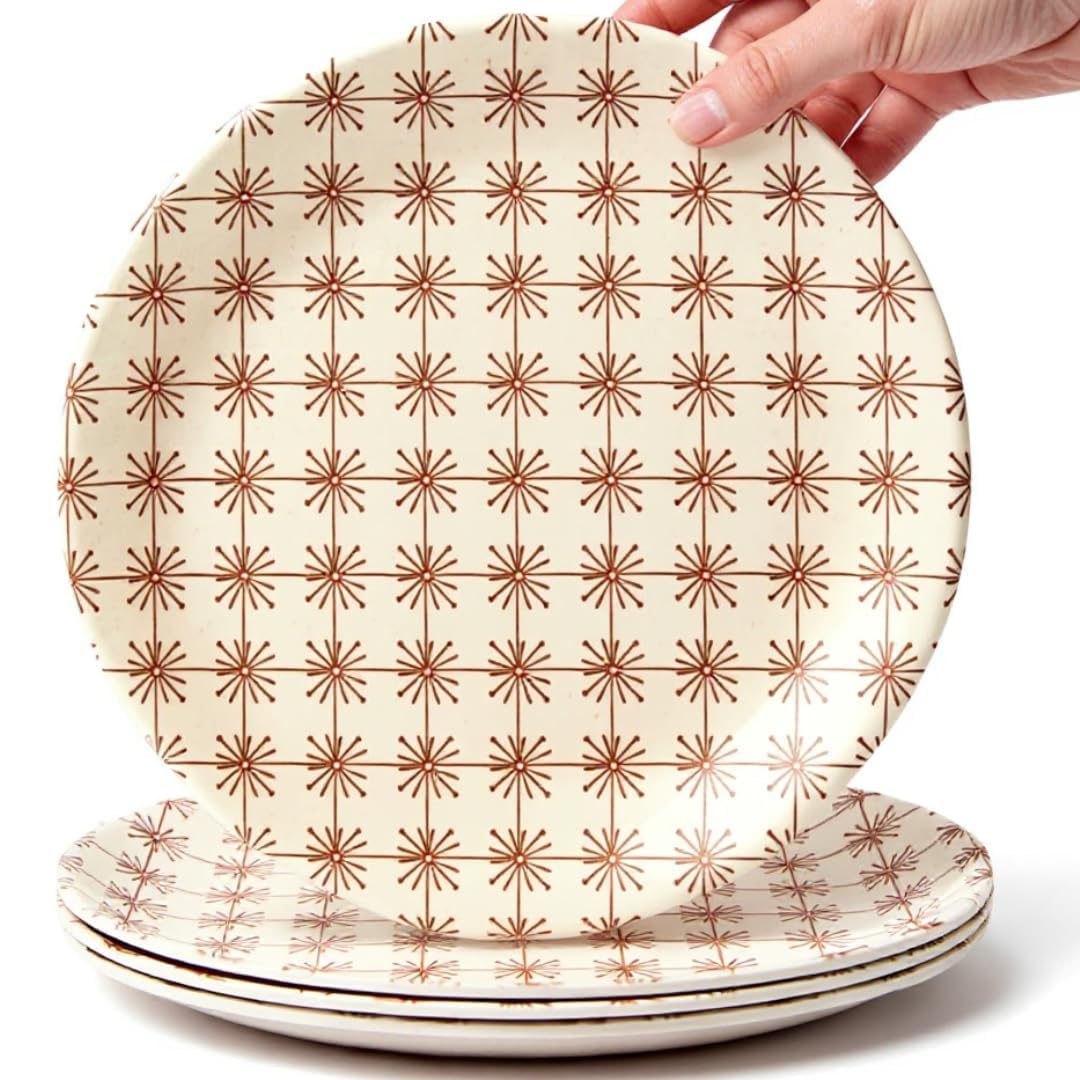 ilohaus bamboo plates for kids 8-inch front view, durable and reusable