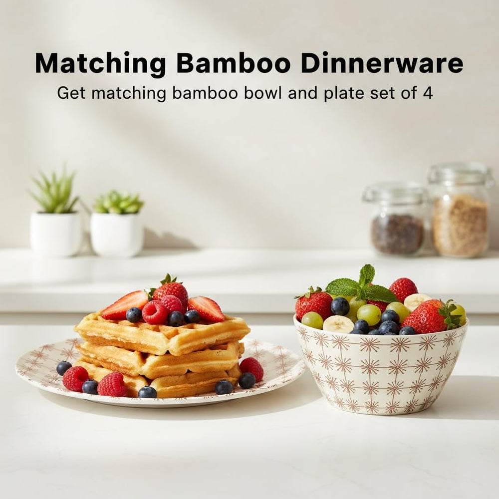 ilohaus bamboo plates for kids matte finish, resists stains