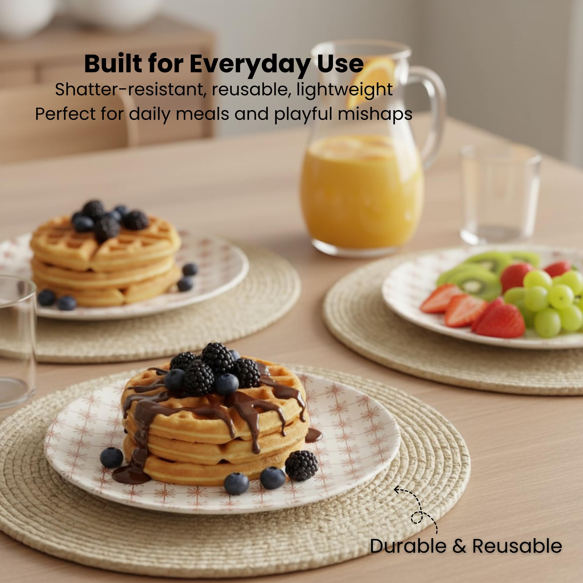 ilohaus bamboo plates for kids non-toxic materials, safe dining
