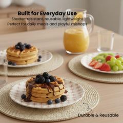 ilohaus bamboo plates for kids non-toxic materials, safe dining