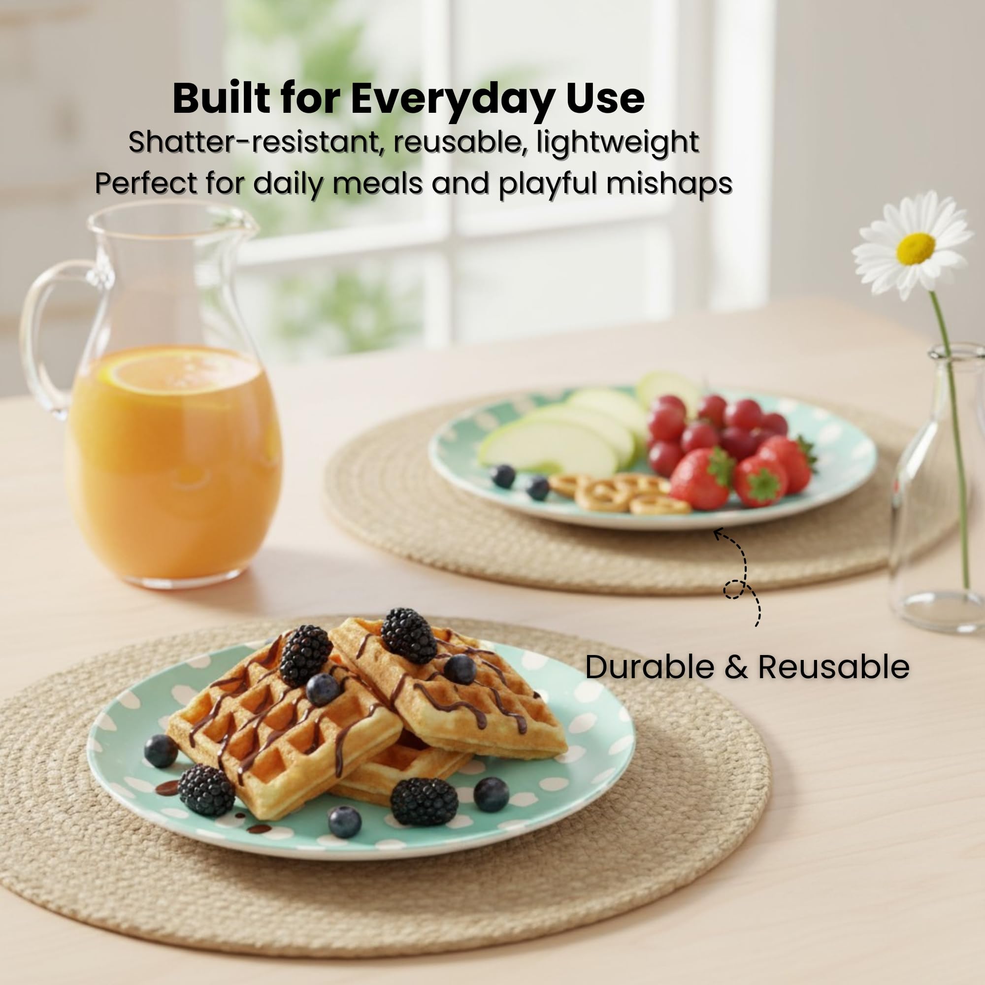 ilohaus safe, plastic-free dinnerware promotes toxin-free family meals.